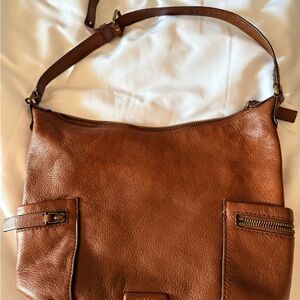 Fossil Tan Leather Shoulder Bag
